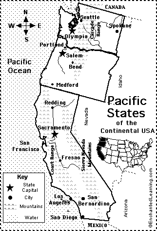 Search result: 'Pacific States Map/Quiz Printout'