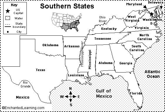 Search result: 'Southern States Map/Quiz Printout'