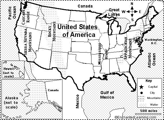 us and canada map quiz Usa Map Quiz Printout Enchantedlearning Com us and canada map quiz