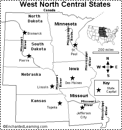 Search result: 'West North Central States Map/Quiz Printout'