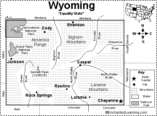 Search result: 'Wyoming Map/Quiz Printout'