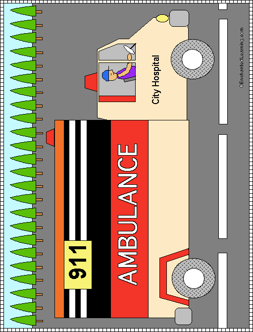 Large Ambulance Coloring Page