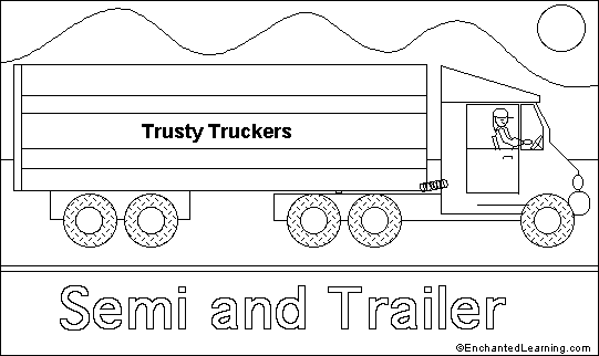 Search result: 'Semi truck online coloring page'