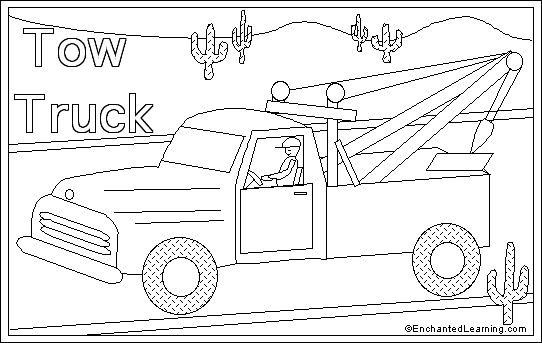 tow truck coloring pages