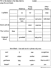 Search result: 'Idea Matrix Puzzle: People-Related Words -- Printable Worksheet'