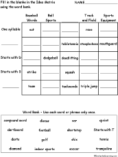 Search result: 'Idea Matrix Puzzle: Sports-Related Words -- Printable Worksheet'