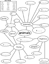 Search result: 'Animal-Related Word-Net Mystery Puzzle: Printable Worksheet'
