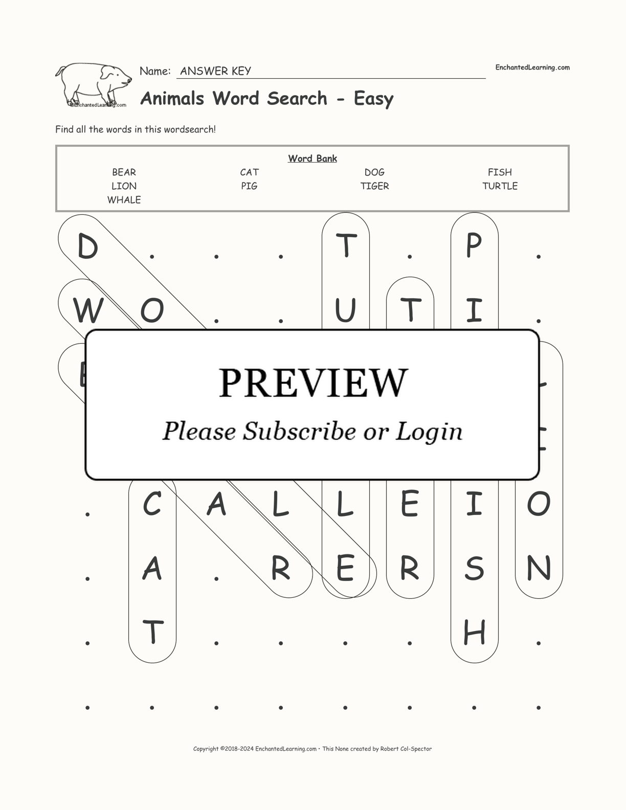Animals Word Search - Easy interactive worksheet page 2
