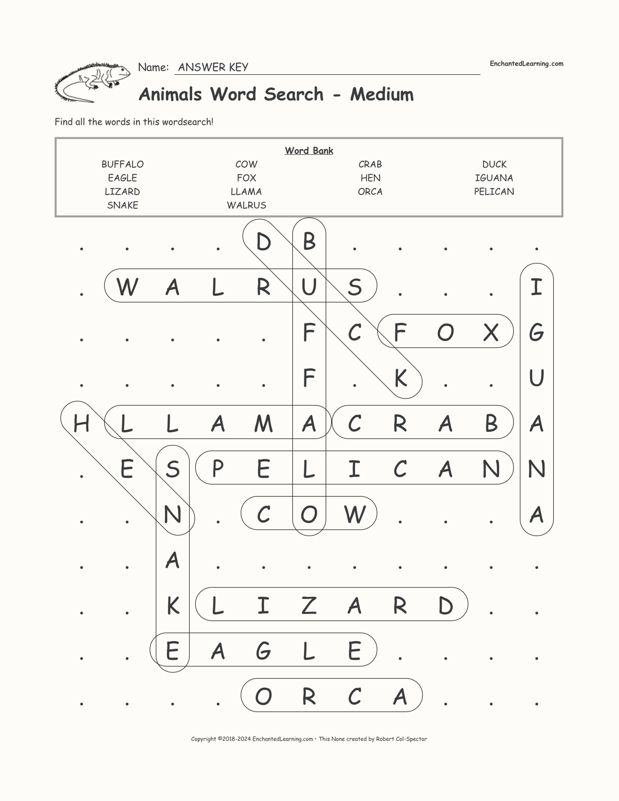Animals Word Search - Medium interactive worksheet page 2