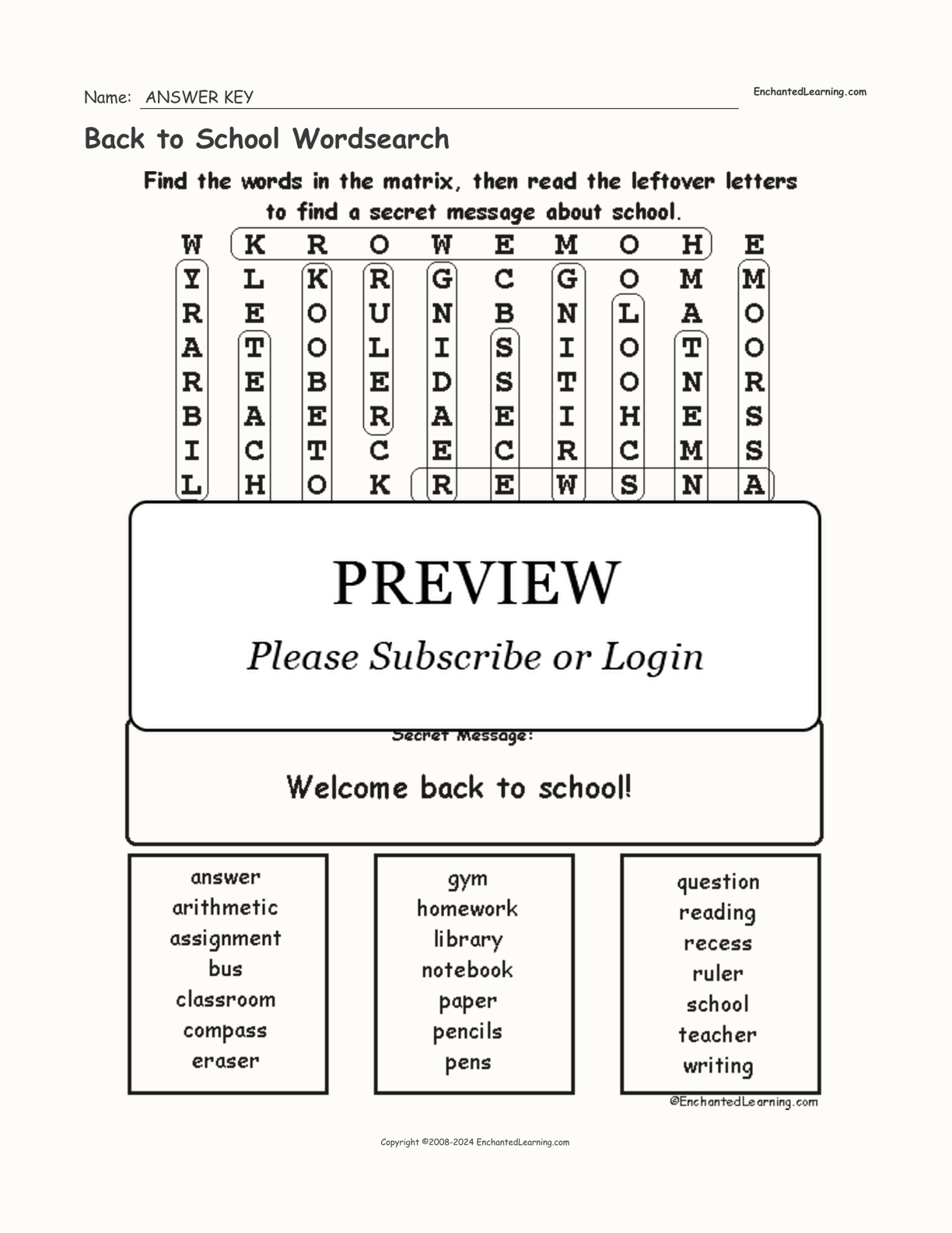 Back to School Wordsearch interactive worksheet page 2