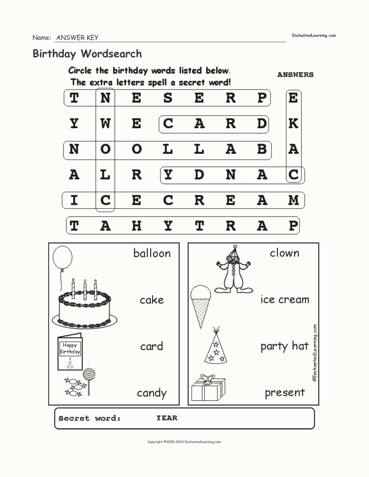 Birthday Wordsearch interactive worksheet page 2
