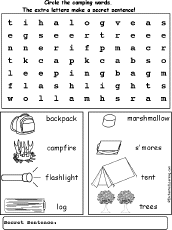 camping wordsearch