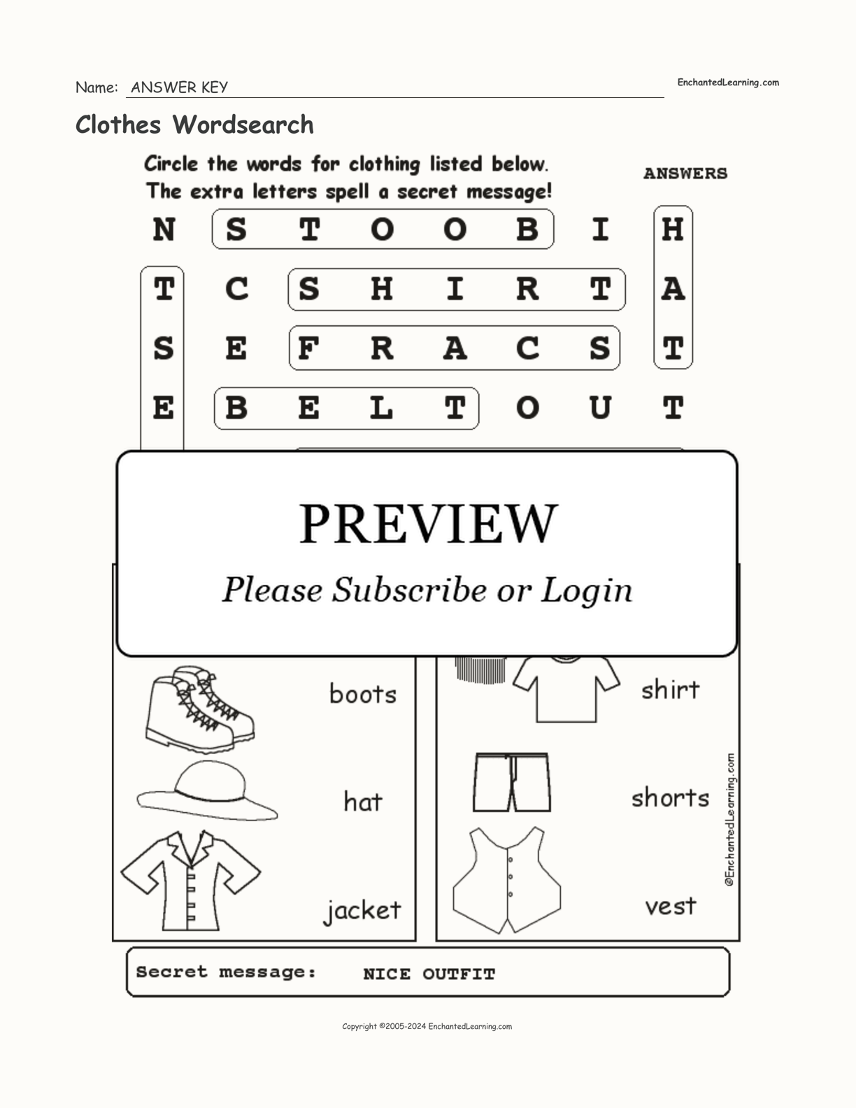 Clothes Wordsearch interactive worksheet page 2
