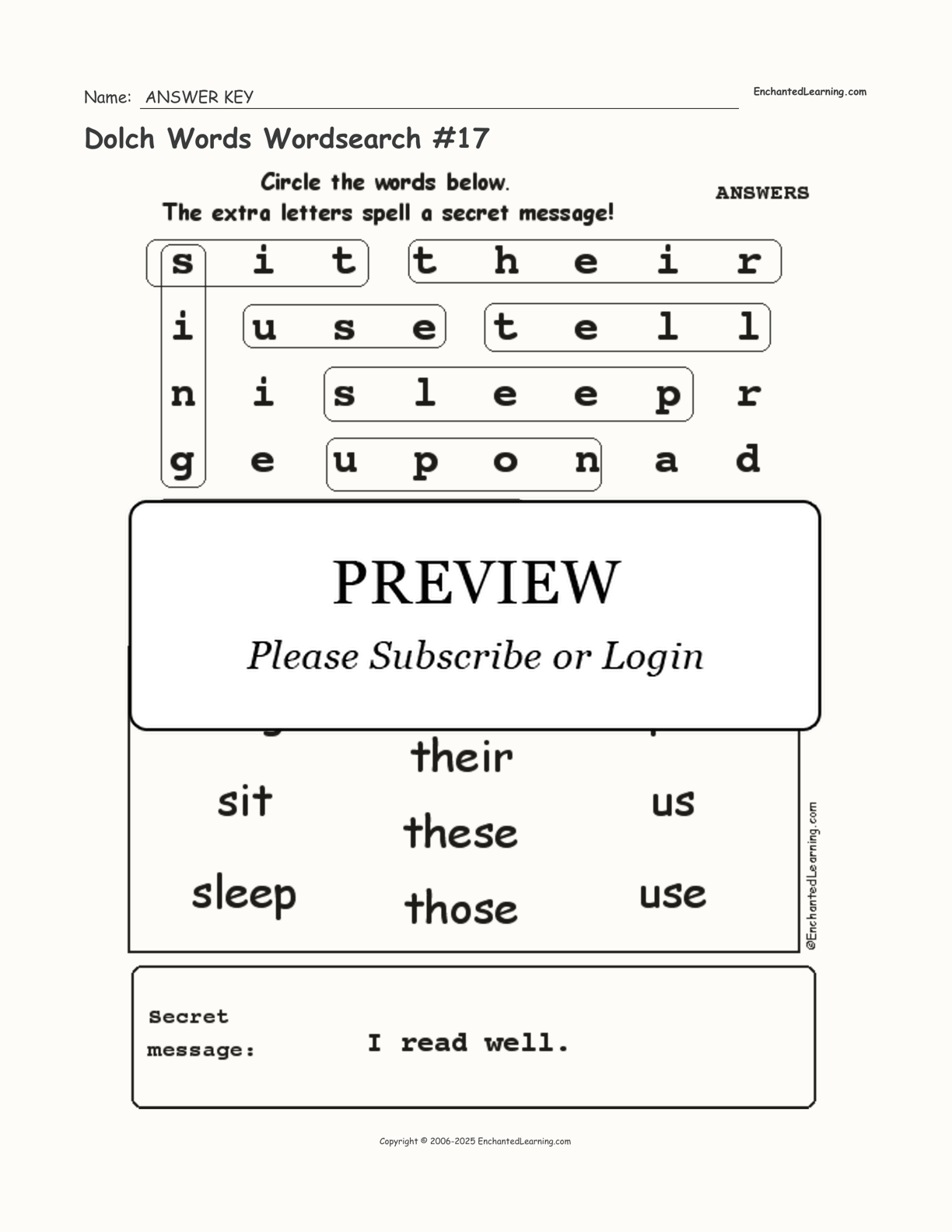 Dolch Words Wordsearch #17 interactive worksheet page 2