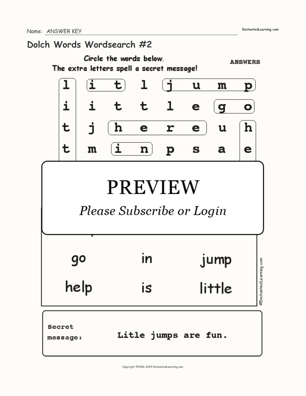 Dolch Words Wordsearch #2 interactive worksheet page 2