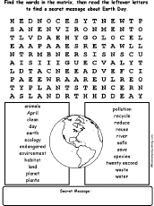 Earth Day wordsearch