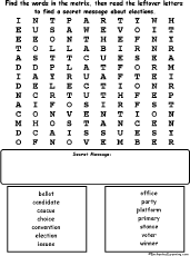 Election Wordsearch Puzzle