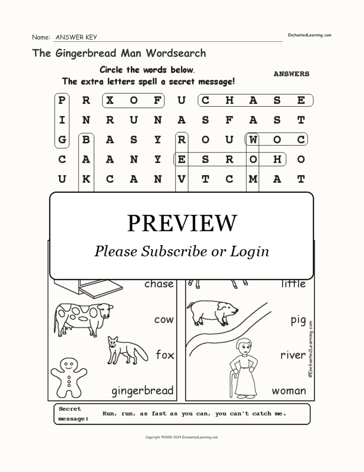 The Gingerbread Man Wordsearch interactive worksheet page 2