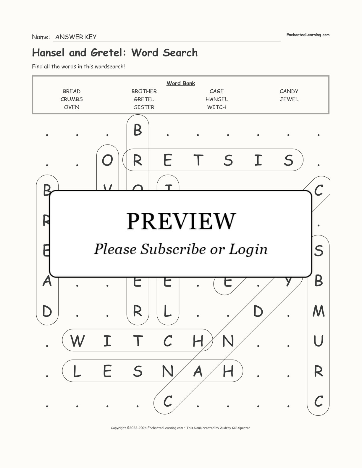 Hansel and Gretel: Word Search interactive worksheet page 2
