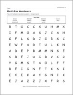 Search result: 'Mardi Gras Wordsearch'