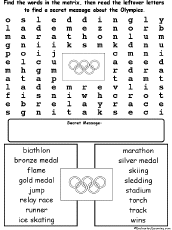 Olympics Wordsearch Puzzle