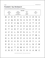 Search result: 'Presidents' Day Wordsearch'