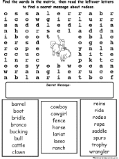 rodeo wordsearch