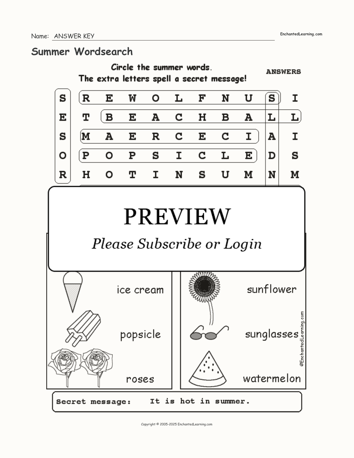 Summer Wordsearch interactive worksheet page 2