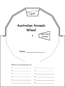 Search result: 'Australian Animals Wheel : Printable Worksheet'