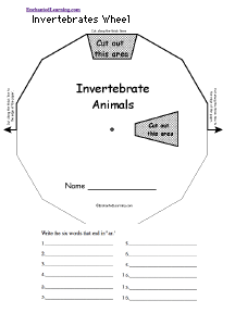 Search result: 'Invertebrates Wheel  - Top: Printable Worksheet'