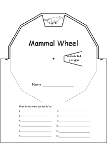 Search result: 'Mammal Wheel : Printable Worksheet'