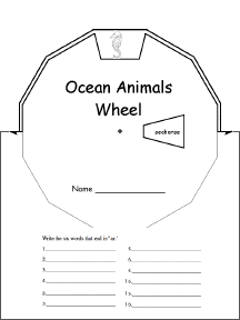 Search result: 'Ocean Animals Wheel : Printable Worksheet'