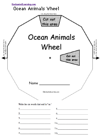 Search result: 'Ocean Animals Wheel  - Top: Printable Worksheet'
