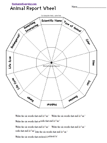 Search result: 'Animal Report Wheel  - Bottom: Printable Worksheet'