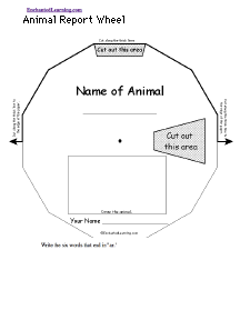 Search result: 'Animal Report Wheel - Top: Printable Worksheet'