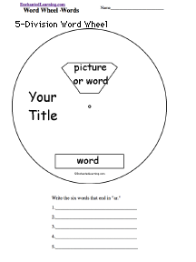 Search result: 'Blank Five-Division Word Wheel: Printable Worksheet'