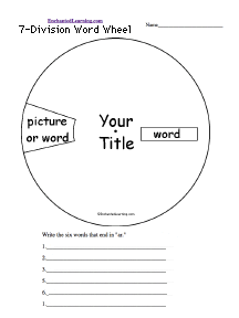 Search result: 'Blank Seven-Division Word Wheel: Printable Worksheet'