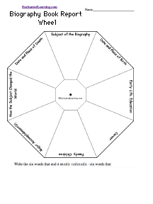 Search result: 'Biography Book Report Wheel  - Bottom: Printable Worksheet'