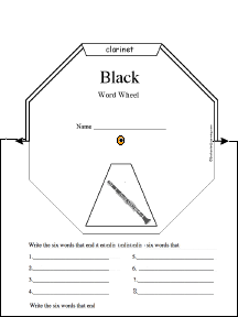 Search result: 'Black Word Wheel - 8 Words: Printable Worksheet'