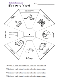 Search result: 'Blue Word Wheel  - Bottom: Printable Worksheet'