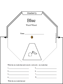 Search result: 'Blue Word Wheel - 8 Words: Printable Worksheet'