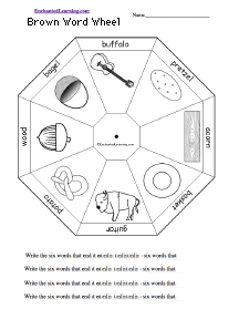 Search result: 'Brown Word Wheel  - Bottom: Printable Worksheet'