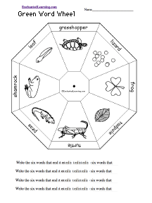 Search result: 'Green Word Wheel  - Bottom: Printable Worksheet'