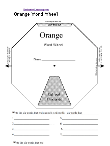 Search result: 'Orange Word Wheel - Top: Printable Worksheet'