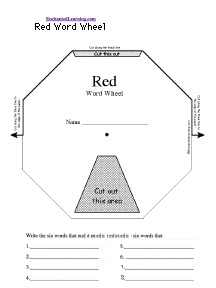Search result: 'Red Word Wheel - Top: Printable Worksheet'