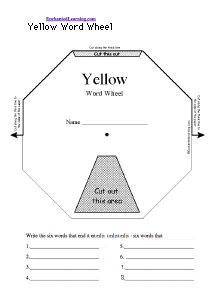 Search result: 'Yellow Word Wheel - Top: Printable Worksheet'