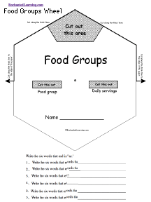 Search result: 'Food Groups Wheel - Top: Printable Worksheet'