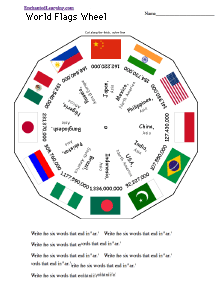 Search result: 'Flags of the World Wheel  - Bottom: Printable Worksheet'