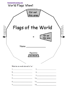 Search result: 'Flags of the World Wheel - Top: Printable Worksheet'
