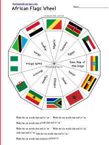 Search result: 'African Flags Wheel  - Bottom: Printable Worksheet'